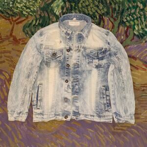 Boys Distressed Denim Jacket Size M